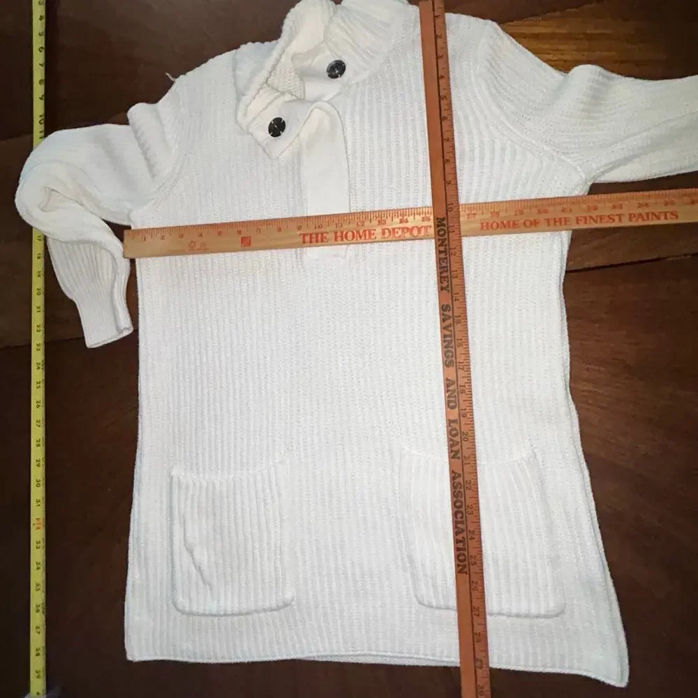 Soft surroundings white knit Highland Tunic Sweater medium 2BV93